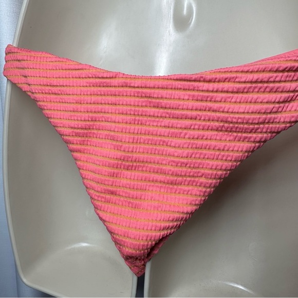 Lululemon Smocked Skimpy Fit Swim Suit Bikini Top Bottom Size 8 A/B Cup Apricot - Picture 7 of 12
